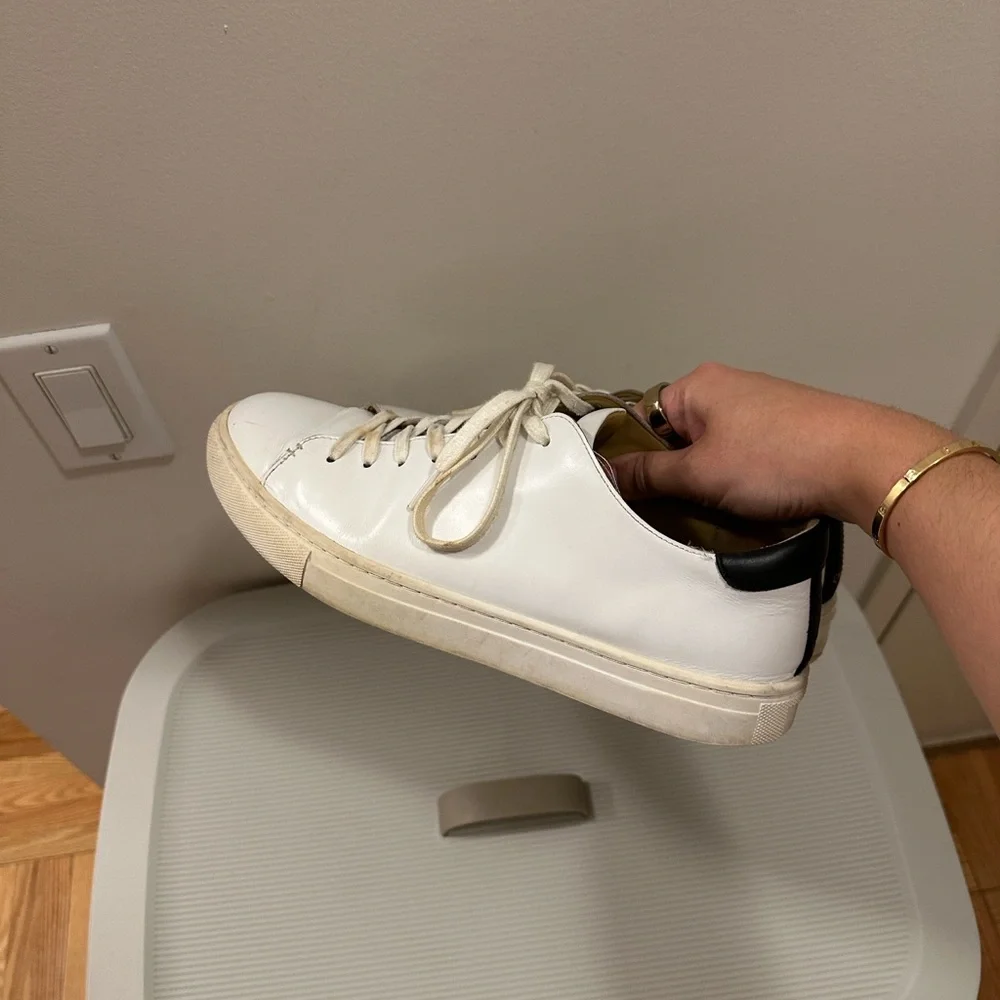 Club Monaco White Leather Sneakers - Picture 10 of 11